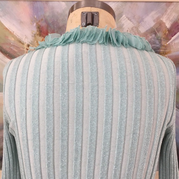 Sandra King Lifestyle Sequins Ruffle Neckline Top - Picture 4 of 11